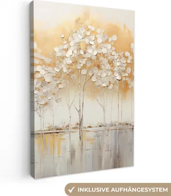 Produktbild von MuchoWow® - Leinwandbilder - Bäume - Kunst - Acryl - Natur, Wandbild, Wanddeko Bilder Wohnzimmer, 40x60 cm