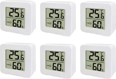 Produktbild von 6er-Pack Mini-Thermometer für den Innenbereich, digitales Raumthermometer, Hygrometer, Temperaturmonitor für den Innenbereich