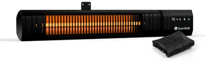 Produktbild von Blumfeldt Infrarotheizung 2000 W – Wand & Deckenmontage, IP65 Wasserdicht, 9 Heizstufen, Smarte WLAN-Steuerung, Goldröhren, Kindersicherung, für Balkon, Terrasse & Garten
