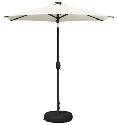 Zdjęcie produktu dla Parasol ogrodowy vidaXL z oświetleniem LED i podstawą, 230 x 230 cm
