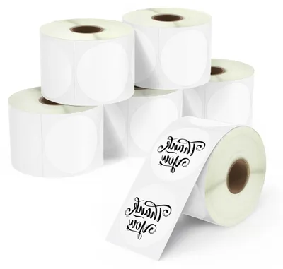 Immagine prodotto di 6 rotoli di etichette rotonde adesive