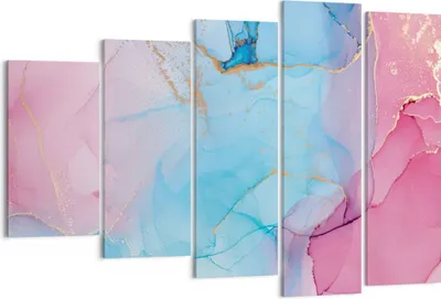 Produktbild von Bild auf Leinwand - Leinwandbild - 5 Teile - Marmor Rosa Türkis - 150x100cm - Wand Bild - Wanddeko - Wandbilder - Leinwanddruck - Bilder - Wanddekoration - Leinwand bilder - Wandbild - EG150x100-4600