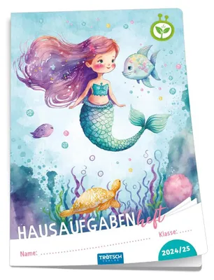 Produktbild von Trötsch Hausaufgabenheft Grundschule Meerjungfrau 24/25, Schülerkalender, Timer