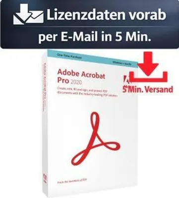 Produktbild von Adobe Acrobat Pro 2020 WIN OEM DE/EN (1 User - perpetual) ESD Büro Business 5 Min. Versand als Download per Mail