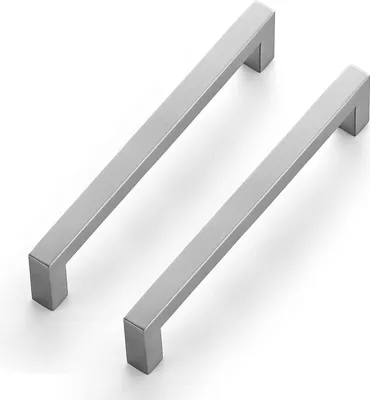 Produktbild von Quadratischer schwarzer Schranktürgriff - 10 Stück - Aluminiumlegierung - 160 mm