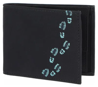 Immagine prodotto di oxmox portafoglio New Cryptan RFID Protect Pocketbörse Footsteps Print Cyan Black nero