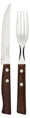 Immagine prodotto di Tramontina TRADICIONAL Steak-/Pizzabesteck Set, 12-tlg., Steakbesteck, Besteck, Messer, Gabel, Edelstahl / Holz, 22299-002