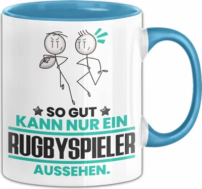Produktbild von Rugbyspieler Geschenk Tasse So Gut Kann Nur Ein Rugbyspieler Aussehen Geschenkidee Kaffee-Becher (Blau)