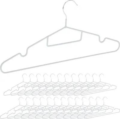 Image de Cintres Famanu avec revêtement antidérapant - Lot de 24, couleur gris clair
