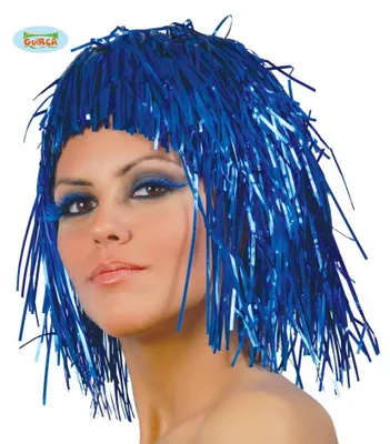 Produktbild von blaue Lametta Perücke für Damen