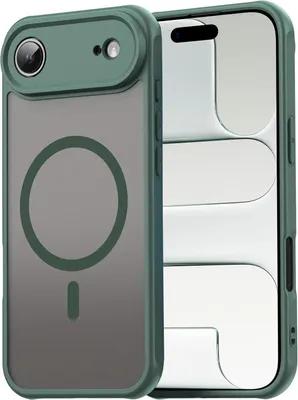 Image de Étui magnétique pour iPhone Air Étui Magsafe Étui de protection antichoc Cadre en TPU fort anneau magnétique, vert