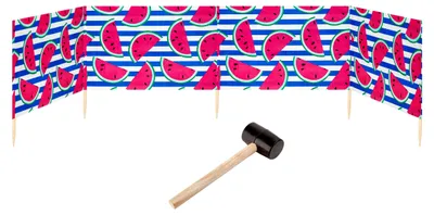 Produktbild von Garronda Strand Windschutz Sichtschutz 5m lang plus Gummihammer GAEX001 (Wassermelone-66, 5 m)