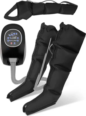Immagine prodotto di Massaggiatore ad aria compressa - Massaggiatore per braccia e gambe - 3 modalità - 10 livelli di intensità - Copertura completa - UE 220 V - Taglia L - Nero