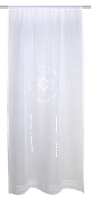 Image de Home Idées d'intérieur Rideau de porte Structure lin brodé 1 pièce 180 x 60 cm Blanc