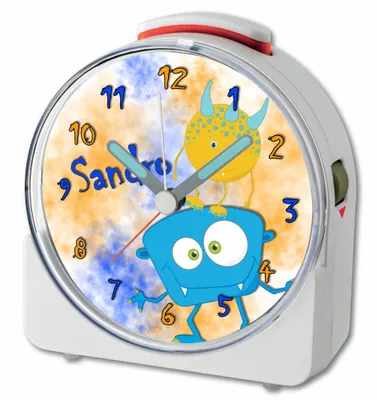 Produktbild von Kinder Wecker Motiv Monster Kinderwecker weiß