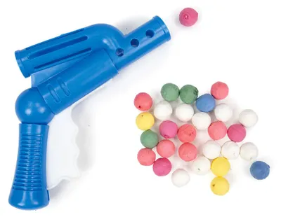 Produktbild von Blasrohr-Pistole mit 30 Kugeln - Einheitsgröße