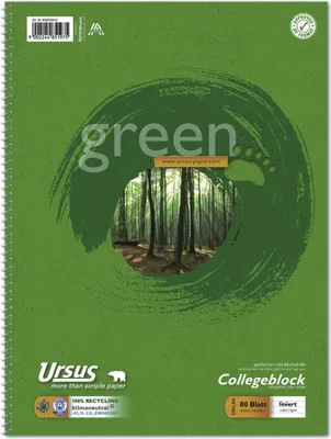 Produktbild von Kollegblock green A4 70g/qm liniert Lineatur 27 VE=10x80 Blatt