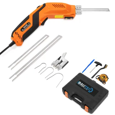 Produktbild von BAUTEC Hand-Styroporschneider Styrocutter 330W » Set 15 Klinge + Nutenschneideschlitten inkl. 3 Klingen » Dauerbetrieb