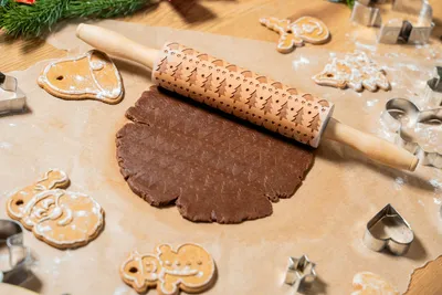 Produktbild von Teigroller mit Muster, Holz, Ø 5 cm