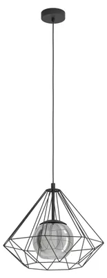 Image de Eglo 43481 VERNHAM E27 Lampe à suspendre Ø445mm noir-transparent