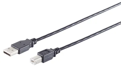 Produktbild von USB-A Adapterkabel, USB-B, 2.0, schwarz, 3m