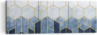 Produktbild von Bild auf Leinwand - Leinwandbild - 3 Teile - Abstraktion Figuren Geometrisch - 120x40cm - Wand Bild - Wanddeko - Wandbilder - Leinwanddruck - Bilder - Wanddekoration - Leinwand bilder - CA120x40-5135