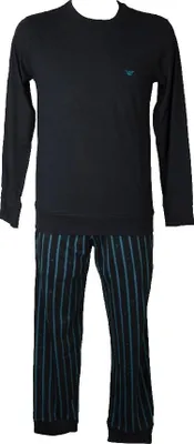 Produktbild von EMPORIO ARMANI Herren Schlafanzug Baumwolle Rundhals Hemd elastische Hose mit Seitentaschen Artikel 111994 2F567, EUR S - CN 165/88A - BR P - MX CH, Cotone 100%