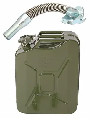 Image de ALIGHTUP Bidon de réserve 20 L en tôle d'acier Bidon de carburant, bidon métallique pour essence Bidon de réserve Bec verseur flexible, vert militaire