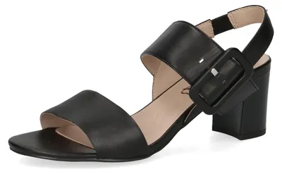 Produktbild von CAPRICE Damen Sandalen mit Absatz aus Leder mit Fußbett, Schwarz (Black Nappa),