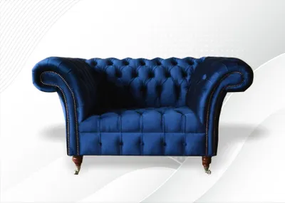 Immagine prodotto di Chesterfield Sessel Textil Stoff Blau Kreative Möbel Wohnzimmer Luxus Modern