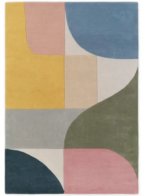 Produktbild von Ted Baker Wollteppich Curzon, Creme Bunt, handgewebt, wärmeisolierend