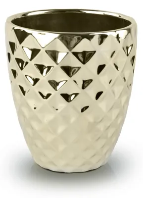 Image de Pot de protection en céramique vase or H15