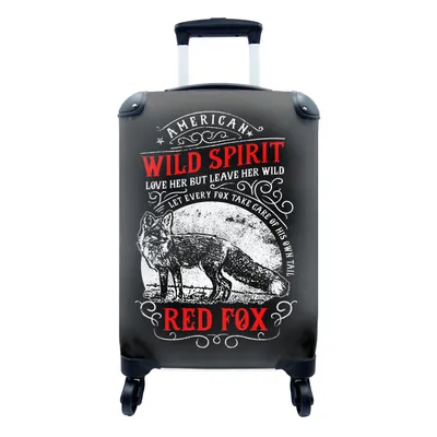 Produktbild von MuchoWow® Koffer Handgepäck Trolley Rollkoffer Kleine Reisekoffer mit 4 Rollen - Fuchs - Retro - Briefe - Zitat - Cabin Size < 55x40x23 cm & 55x40x20 cm - Fotokoffer - Kabinenkoffer - Boardgepäck - Reise-Box - Reisekoffer - Reisegepäck - Koffer mit Bild - Trolley für Kinder