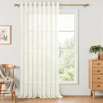 Productafbeelding van Transparante gordijnen 300x240 cm, 1 stuk, met oogjes, voor woonkamer