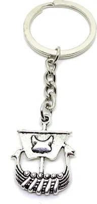 Obrázok produktu pre Onwomania Prívesok na kľúče Winkinger Ship Rudder Boat Antique Silver Metal Pendant Charm