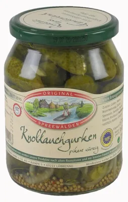 Produktbild von Krügermanns Original Spreewälder Knoblauchgurken (720 ml Glas)