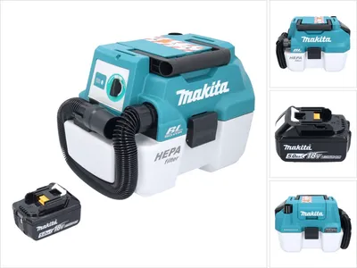 Produktbild von Makita DVC 750 LT1 Akku Staubsauger LXT 18 V 67 mbar 7,5 l Brushless + 1x Akku 5,0 Ah - ohne Ladegerät