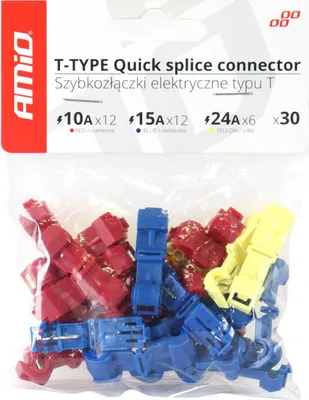 Produktbild von Elekrtische T-Steckverbinder Set, 30 tlg. Mix AMIO-02347 für Niederspannung