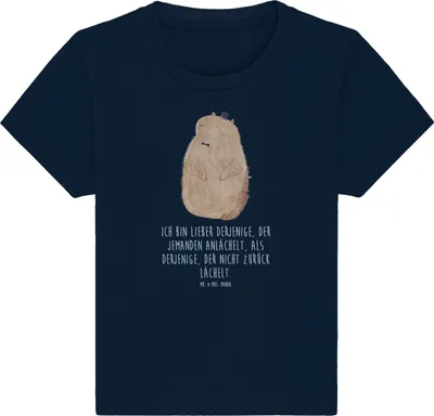 Produktbild von Mr. & Mrs. Panda Organic Baby Shirt Murmeltier 24. - 36. Monat - French Navy - Geschenk, , Fröhlichkeit, Freundlichkeit, Öko T-Shirt, Lustige Sprüche, Anstand, Knigge