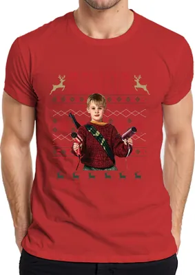 Produktbild von Merry Christmas Ya Filthy Animal Weihnachten Kevin Kult Humor Herren T-Shirt, Rot, M
