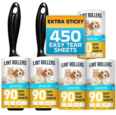 Produktbild von Fusselroller Flusenroller Tierhaarentferner - 5 Rollen mit je 90 Blättern - Hundehaare Katzenhaare - Für Kleidung und Möbel