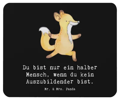 Produktbild von Mr. & Mrs. Panda Mouse Pad Auszubildender Herz - Schwarz - Geschenk, Lustig, Azubi, Mauspad, Preis, Spruch, laptop, pc, mausteppich, Mousepad