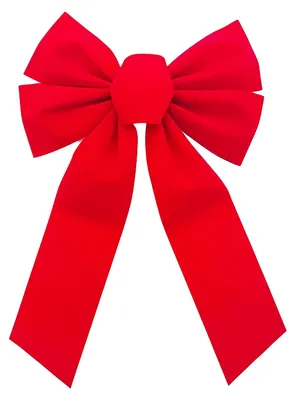 Productafbeelding van Decoratieve fluwelenlint - Om op te hangen - Geschikt voor kransen en buitendecoratie - Rood - 24x33 cm