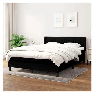 Produktbild von Lattenrost mit Matratze, Schwarz, 140 x 200 cm, Stoff, Plattformbett, mit Lattenhalter, einfache Montage, für Schlafzimmer, Erwachsene