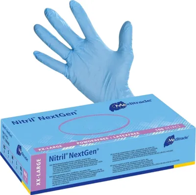 Produktbild von Meditrade® unisex Einmalhandschuhe Nitril® NextGen® blau Größe 2XL 100 St.
