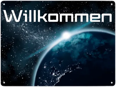 Produktbild von Willkommen im Weltall Metallschild XXL in 28x38 cm mit Weltraummotiv