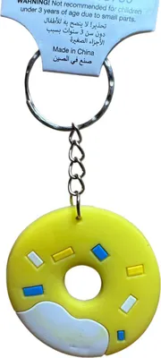 Produktbild von Schlüsselanhänger Mini Anhänger Geschenk Cartoon Schlüsselanhänger Silikon Schlüsselanhänger für Handyhülle Charme Rucksack Geschenk Donut gelb