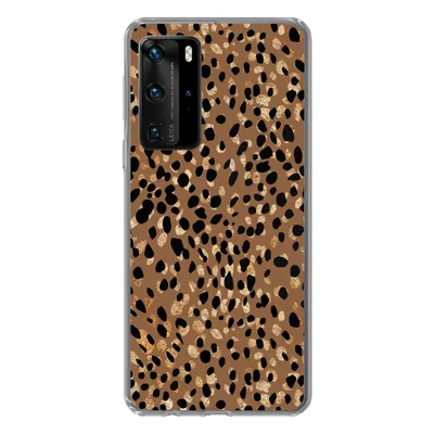 Produktbild von MuchoWow® Handyhülle Schutzhülle Hülle für Huawei P40 Pro Tiermuster - Luxus - Gold - Braun Silikon Softcase Handy Hülle - Schutz