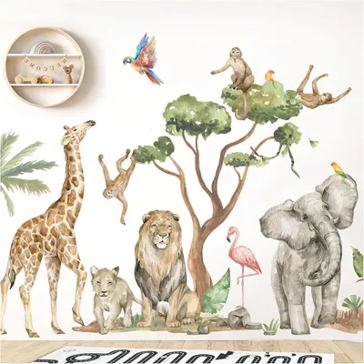 Produktbild von Wandsticker Set Dschungeltiere, 141 x 71 cm, für