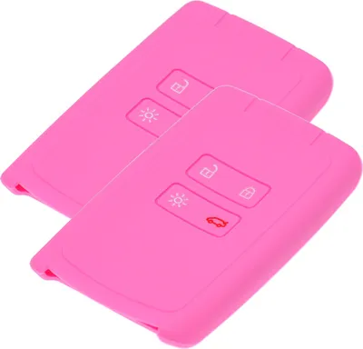 Produktbild von 2x Auto Schlüssel Silikon Schutz Hülle  Rosa kompatibel mit Renault Megane Kadjar Clio Captur 4 Tasten KEYLESS SMARTKEY
